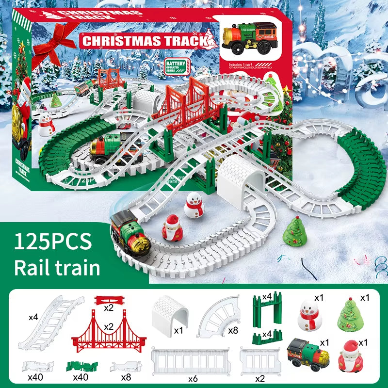 Christmas Track Car Train Toys Children Electric Track Toy Car Christmas Car Kids Educational Toys for Children Birthday Gift