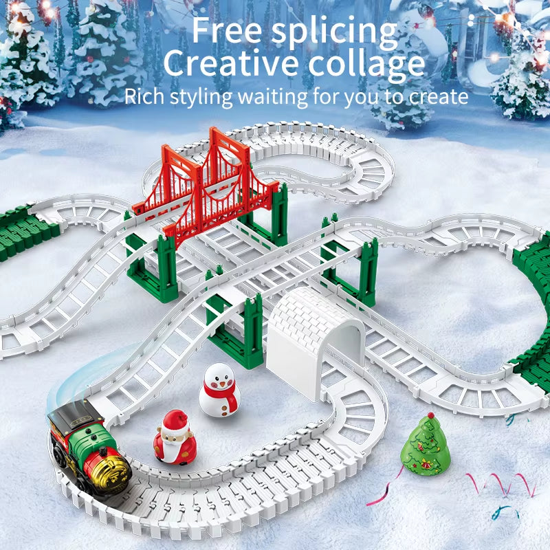 Christmas Track Car Train Toys Children Electric Track Toy Car Christmas Car Kids Educational Toys for Children Birthday Gift