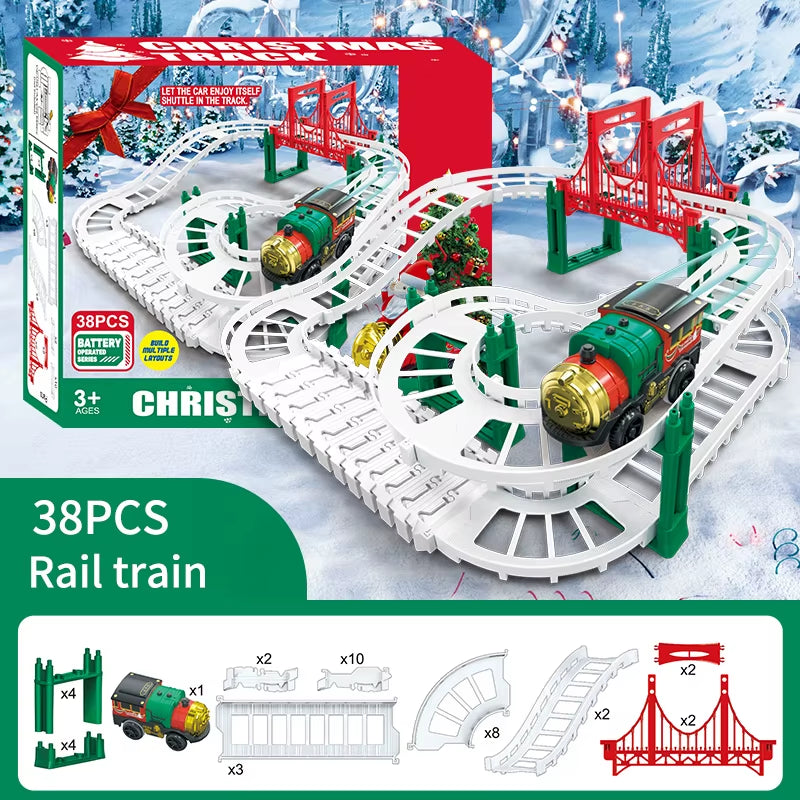 Christmas Track Car Train Toys Children Electric Track Toy Car Christmas Car Kids Educational Toys for Children Birthday Gift
