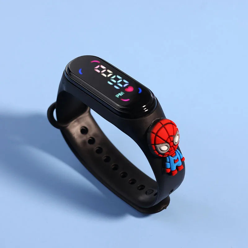 Fashion Mickey Children Watches for Girls Electronic Bracelet Sports Touch LED Spiderman Doll Kids Watch Women Waterproof Clock