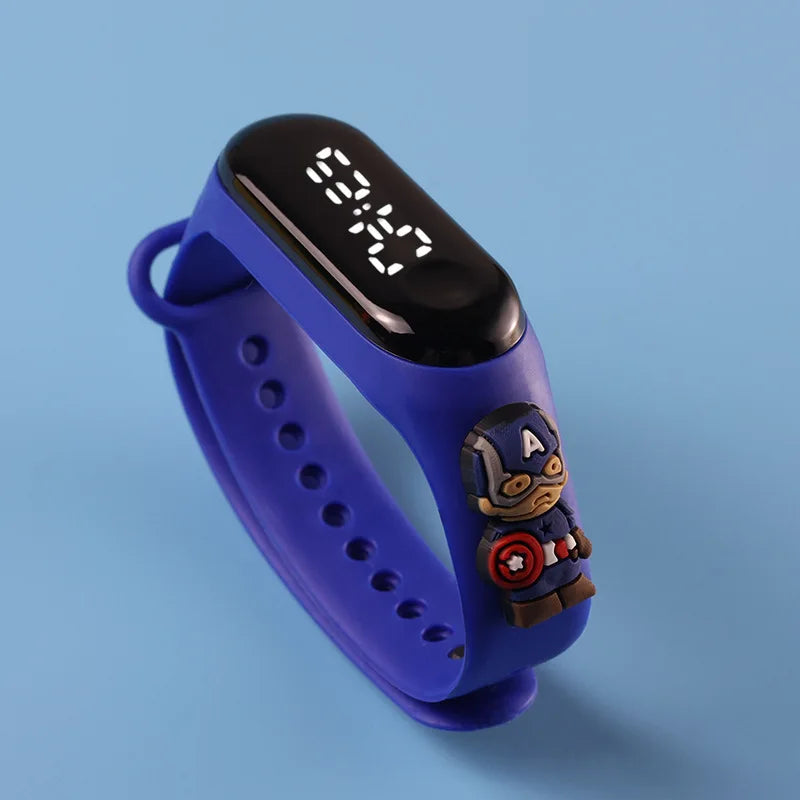 Fashion Mickey Children Watches for Girls Electronic Bracelet Sports Touch LED Spiderman Doll Kids Watch Women Waterproof Clock