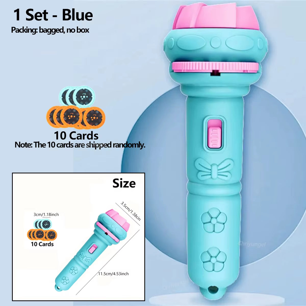 10 Cards Cartoon Projection Flashlight 80 Patterns Creative Children Flashlight Toy Projector Baby Toys Bedtime Story Book Toy