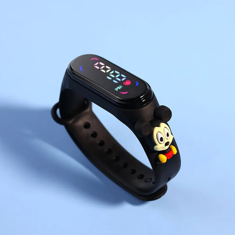 Fashion Mickey Children Watches for Girls Electronic Bracelet Sports Touch LED Spiderman Doll Kids Watch Women Waterproof Clock