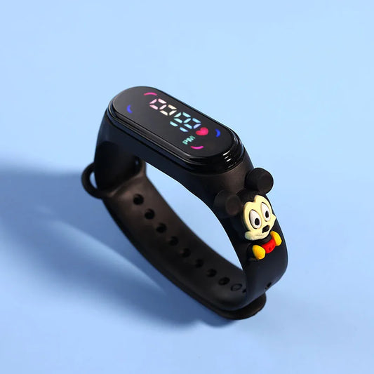 Fashion Mickey Children Watches for Girls Electronic Bracelet Sports Touch LED Spiderman Doll Kids Watch Women Waterproof Clock