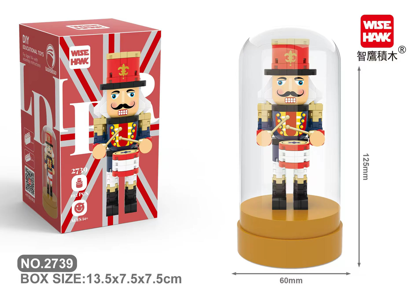 Retro Soldier Shaped Creative Miniature Building Block Model Christmas Home Ornament DIY Educational Kids Toys Holiday Gifts