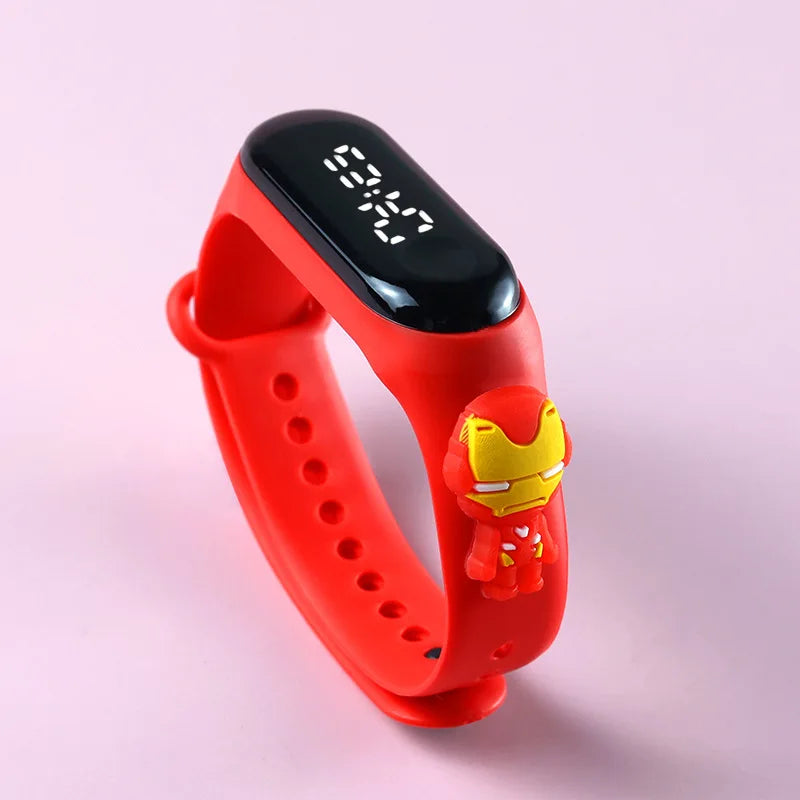Fashion Mickey Children Watches for Girls Electronic Bracelet Sports Touch LED Spiderman Doll Kids Watch Women Waterproof Clock