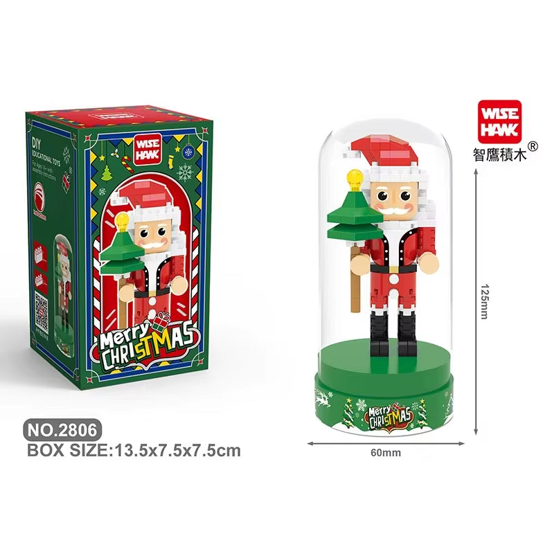 Retro Soldier Shaped Creative Miniature Building Block Model Christmas Home Ornament DIY Educational Kids Toys Holiday Gifts