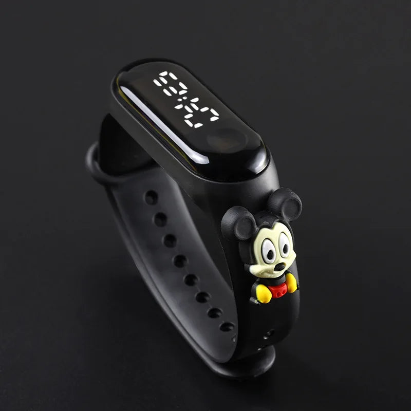 Fashion Mickey Children Watches for Girls Electronic Bracelet Sports Touch LED Spiderman Doll Kids Watch Women Waterproof Clock