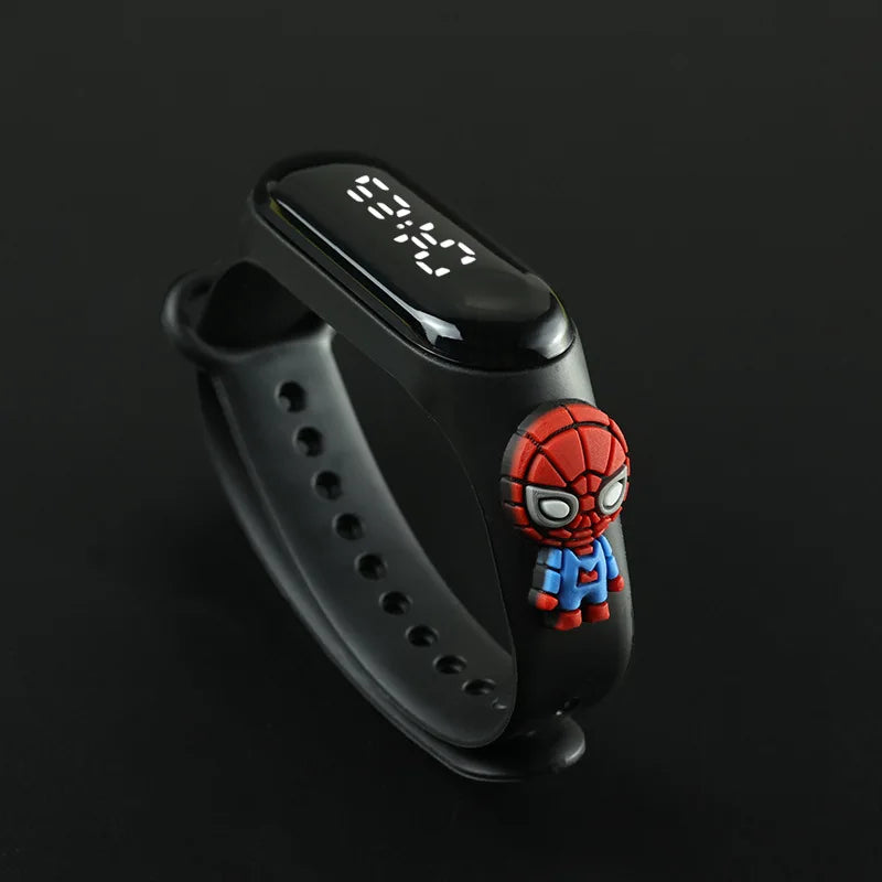 Fashion Mickey Children Watches for Girls Electronic Bracelet Sports Touch LED Spiderman Doll Kids Watch Women Waterproof Clock